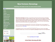 Tablet Screenshot of newhorizonsgenealogicalservices.com